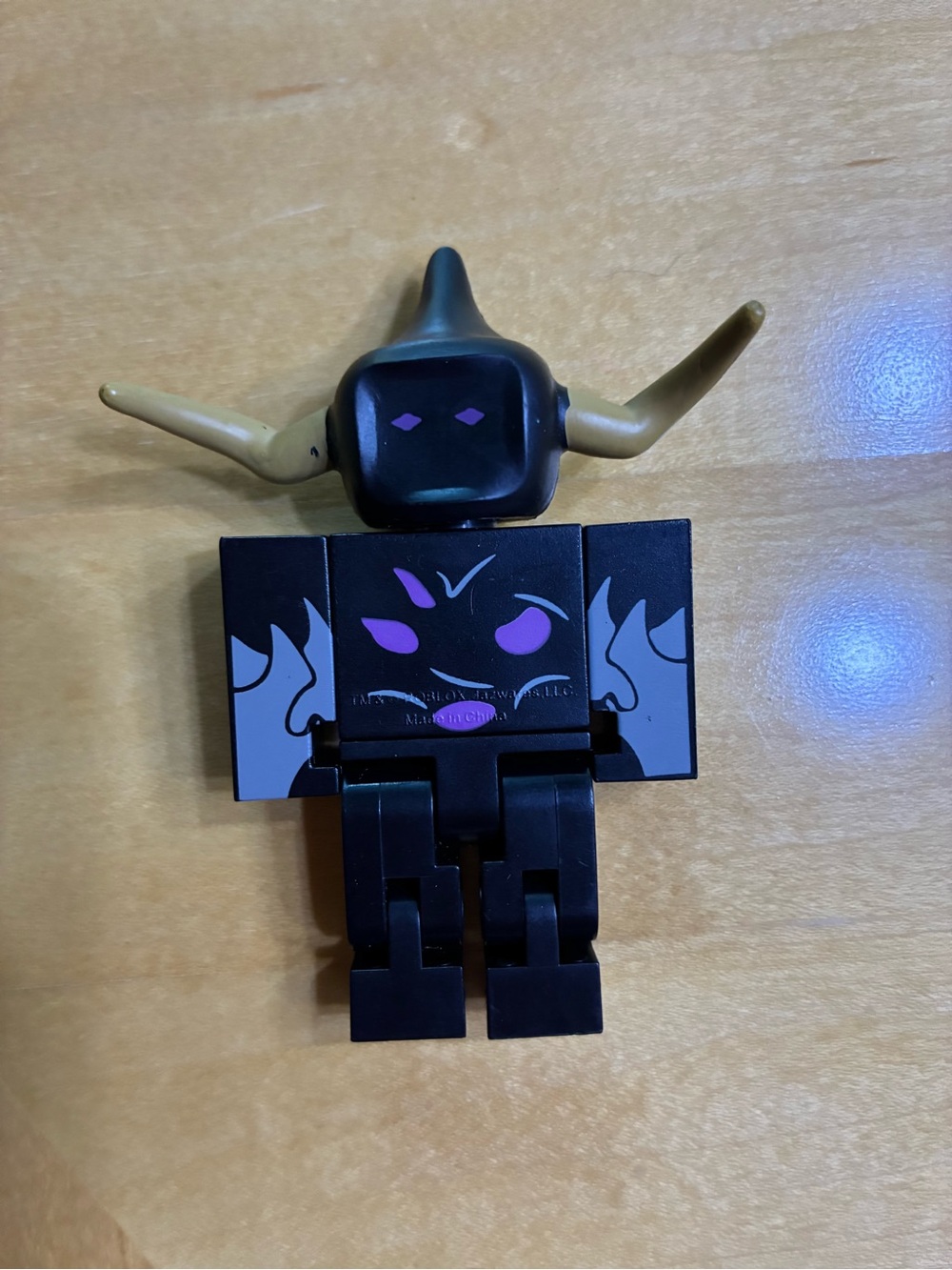 Black and Gold Horned Demon Action Figure for Kids